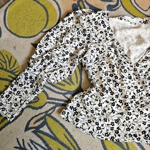 Like New | ASTR The Label Puff Sleeve Wrap Front Top